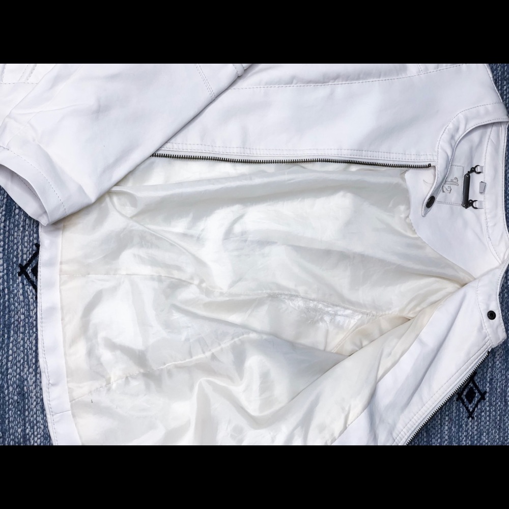 JOU JOU Junior’s Cream Leather Jacket - Picture 3 of 5
